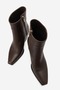 Wanille Women's Pointed Toe Genuine Leather Zippered Boots Brown - 4