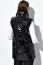 Women's Shiny Puffer Vest 1544 - Black - 4