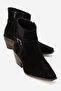 Warpille Women's Genuine Leather Boots Black Suede
