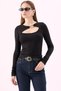 Crep Women's Viscose Fabric Metal Buckle Decollete Long Sleeve Blouse - 5