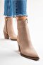 Wanise Women's Genuine Leather Pointed Toe Boots Mink Suede - 7