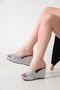 Women's White Polka Dot Wedge Heel Slippers High Sole Platform Single Strap Summer Casual & Evening Slippers - 2