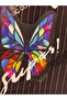 Plus Size Hooded Butterfly Printed Stone Detailed Striped Cotton Wide Leg Pants Women's Two-Piece Set - 7