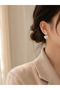 Women's Gold Ghost Pearl Earrings - 3