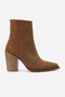 Wanise Women's Genuine Leather Pointed Toe Boots Brown Suede - 2