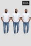 Big Size Men's Regular Fit Basic 3Xl-6Xl Crew Neck 3-Piece T-Shirt Set Spr26Bts510+3