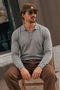 Men's Buttoned Collar Autumn Gray Sweater - 3