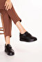 Genuine Leather Bone Protrusion Special Padded Heel Casual Shoes Nhr.1033 Black - 6