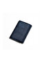 Leather Trifold Card Holder with Magnetic Closure 6 Slots ID Window Photo Window Unisex Blue - 4