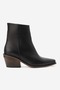 Wanille Women's Pointed Toe Genuine Leather Zippered Boots Black - 2