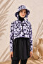 Women's Floral Patterned Tie-Up Bucket Hat – Lilac Beach Hat, Sun Protection, Compatible with Sun Hats - 6
