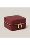 Jewelry Box Organizer Travel Case Necklace Ring Earring Organizer Leather Burgundy 10Cmx10Cm - 7