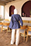 Navy Blue Front Tie Kimono - 5