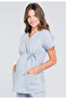 Ww685 Pregnant Women's Scrubs Top – Imported, Adjustable Side Ties, Flexible Ribbed Side Panels, 3 Pockets Doctor Nurse Single Top - 3