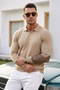 Men's Cool Medium Thick Knitwear Cream Sweater - 4