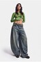 Women's Barrel Fit Loose Cut Icon Detailed Special Design Denim Jeans - 2