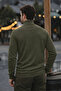 Men's Casual Slim Fit Khaki Full Turtleneck Sweater - 3