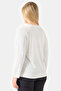11014 Ecru Knitted Blouse with Bead and Print Details - 4