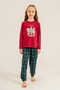 Mother & Daughter Red-Green Pajama Set Combination, 100% Cotton, Mother and Child Pajamas Sold Separately (Socks Included) - 2