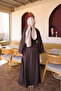 Brown Wide-Sleeve Belted Dress - 5