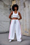Women's Striped Detailed Loose Baggy Pants - 4