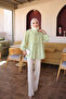 Olive Front Tie Drawstring Shirt - 3