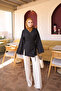Black Front Tie Kimono - 2