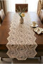 Tablecloth with French Lace Detail in Beige, Runner for Table and Coffee Table - 5