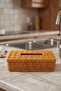 Yakut13724 Rattan Rectangular Napkin Holder Decorative Desktop Napkin Storage Basket - 2