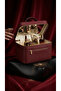 Large Size Makeup Bag with Mirror - Large Volume Travel Cosmetic Case Burgundy Leather - 2