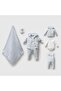 5-Piece Knitwear Set with Salopet Blue