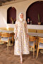 Yellow Half Buttoned Sleeves Elastic Patterned Dress