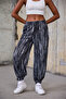 Women's Patterned Trousers with Elastic Waist and Cuffs