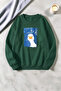 Unisex Curious Duck Printed Crew Neck Sweatshirt