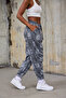 Women's Patterned Trousers with Elastic Waist and Cuffs - 3