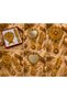 Decorative Heart Design Stone Detailed Mirrored Comb Set Gold Color 24 X 10 cm Stylish Design Set - 4