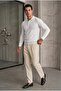 Men's Casual Loose Reglan White Sweater - 3