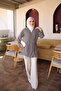 Smoked Double-Breasted Collar Side-Tie Summer Kimono Tunic - 2