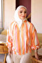 Orange Zippered Jacket with Elastic Sleeves
