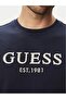 Crew Neck Short Sleeve Logo Embroidered Men's Navy Blue T-Shirt M6Yi41K4227-G7V2 - 4