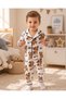 100% Cotton Long Sleeve Buttoned Tiny Sweet Dog Patterned Soft Textured Bottom Top Girl Boy Unisex Baby Pajama Set