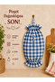 Blue Large Gingham Candy Form Hanging Fabric Bag Holder Kitchen Bag Organizer - 4