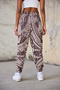 Women's Pleated Trousers with Elastic Waist and Cuffs - 2