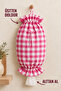 Fuchsia Large Gingham Candy Form Hanging Fabric Bag Holder Kitchen Bag Organizer - 5