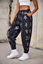 Women's Pleated Trousers with Elastic Waist and Cuffs