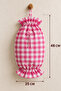 Fuchsia Large Gingham Candy Form Hanging Fabric Bag Holder Kitchen Bag Organizer - 6