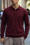 Men's Long Sleeve Regular Fit Burgundy Sweater - 5