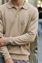 Men's Long Sleeve Regular Cut Cream Sweater - 6