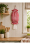 Red Large Gingham Candy Form Hanging Fabric Bag Holder Kitchen Bag Organizer - 4