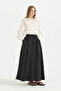 Elastic Waist Flared Modal Skirt - Black